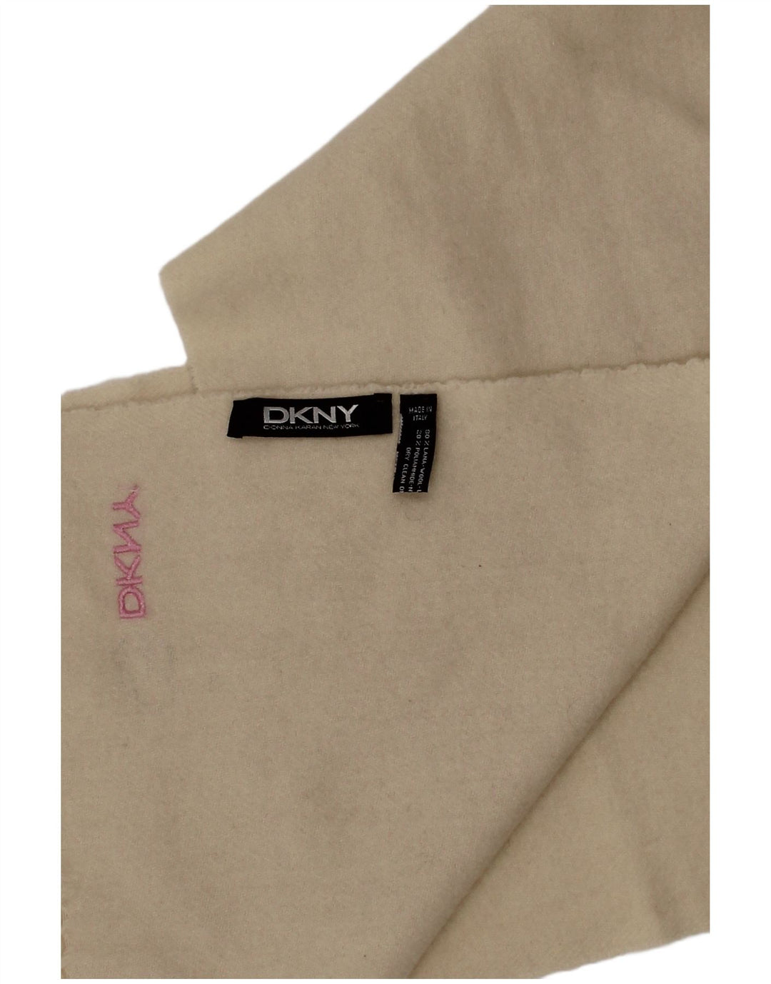 Damski szalik prostokątny Dkny w jednym rozmiarze w kolorze złamanej białej wełny