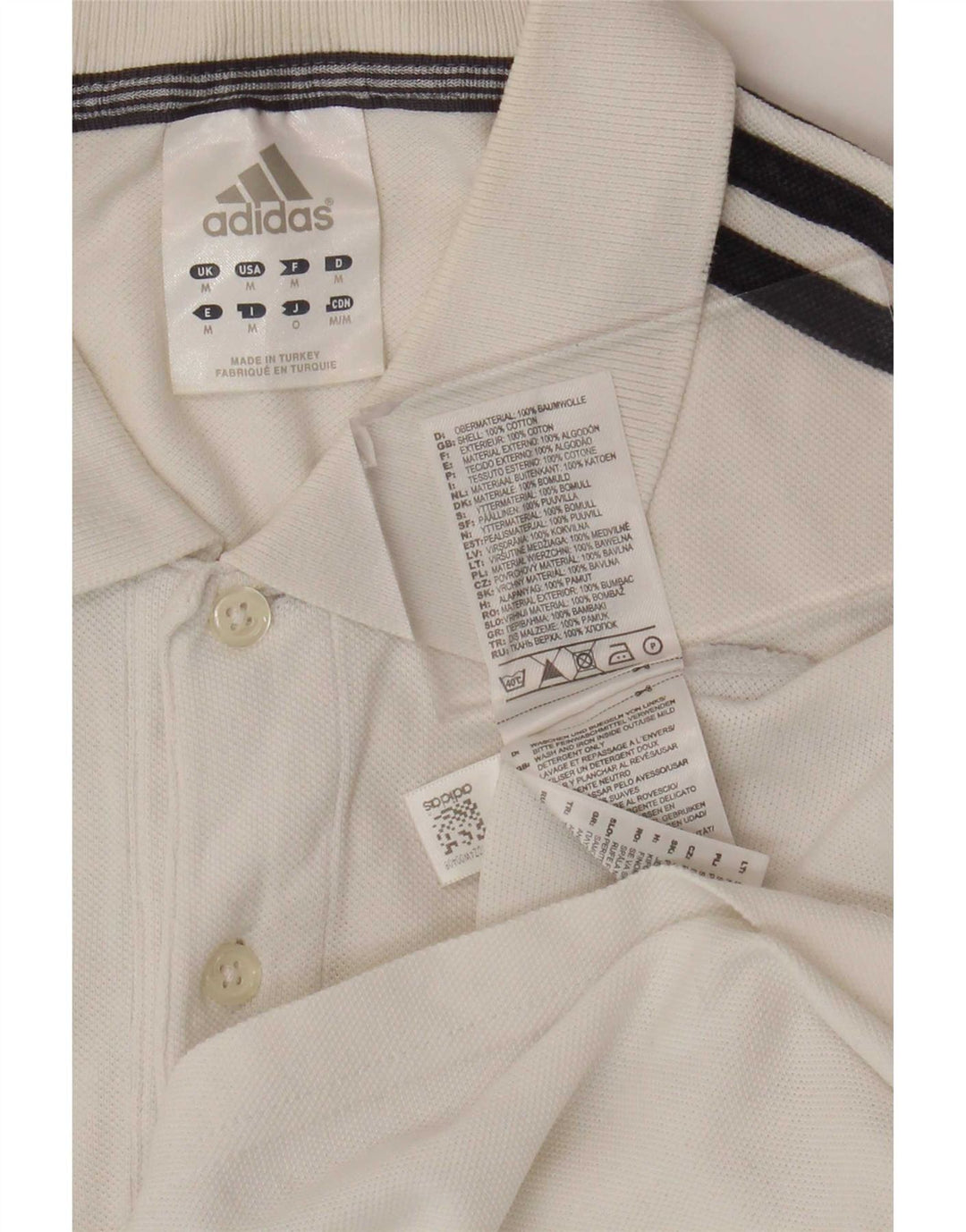 Męska koszulka polo Adidas, średnia biała bawełna