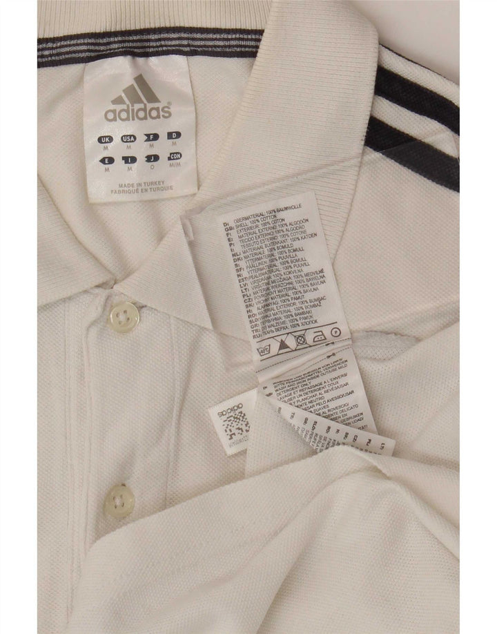 Męska koszulka polo Adidas, średnia biała bawełna
