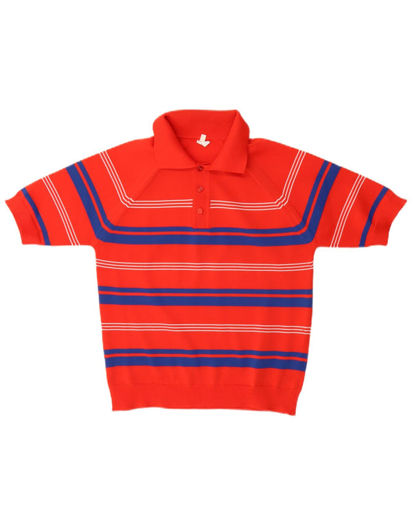 Vintage damski sweter polo UK 14 w średnie czerwone paski