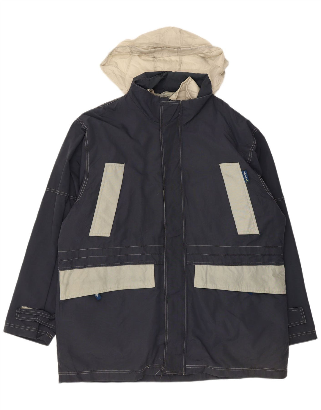 AUSTRALIAN L'ALPINA Męski płaszcz wiatrówka UK 42 XL Granatowy poliester