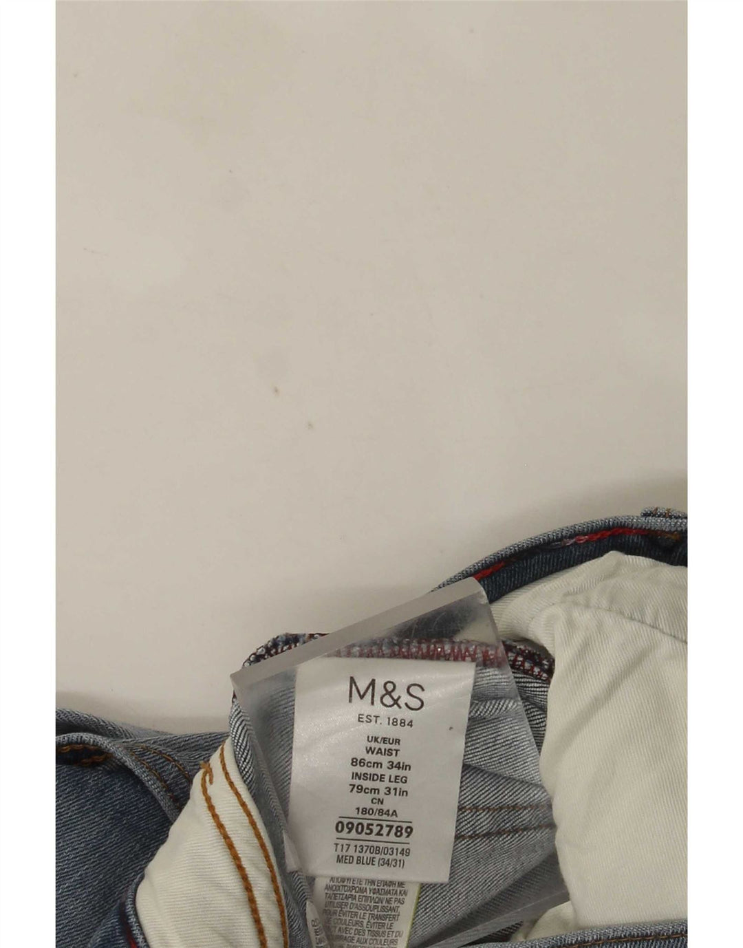 Marks & Spencer Męskie jeansy slim W34 L31 Niebieskie bawełniane