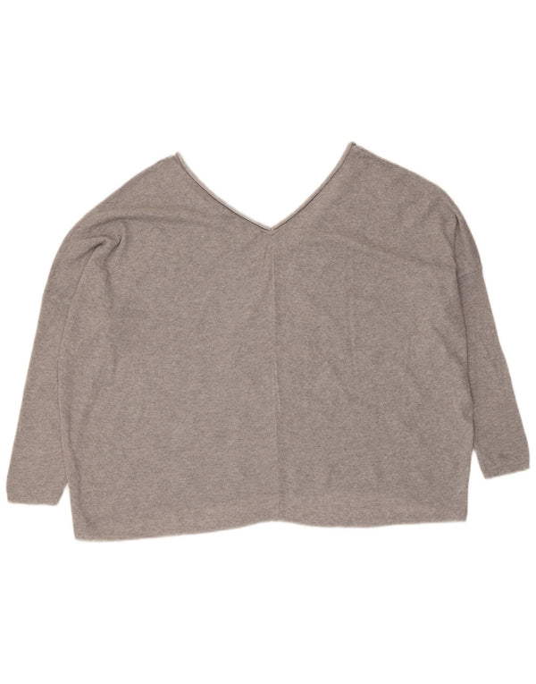 Sweter damski Zara Oversize z dekoltem w kształcie litery V, UK 14, średni szary