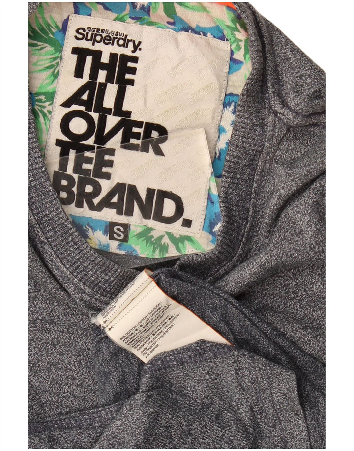 T-shirt męski Superdry, mały, szary, bawełniany w plamki