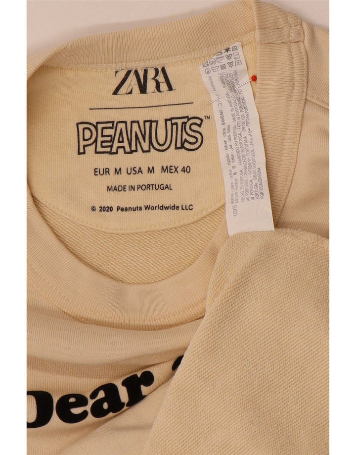 Męska bluza z kapturem Zara Peanuts Graphic, średnio beżowa, bawełniana