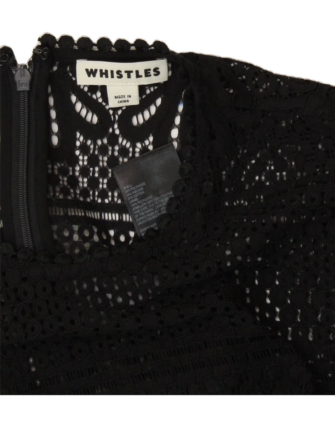 WHISTLE Womens Long Sleeve Tiered Dress UK 8 Small Black Polyamide Vintage Whistle and Second-Hand Whistle from Messina Hembry 