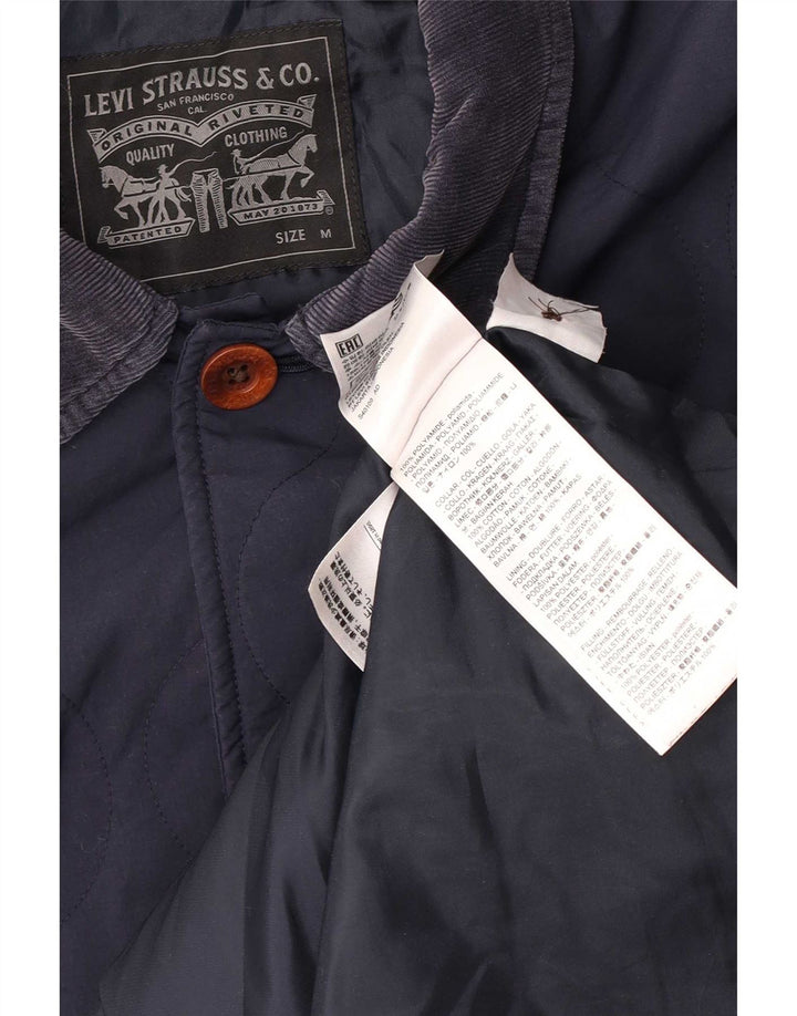 Męska pikowana kurtka Levi's UK 38 Średni granatowy poliamid klasyczny
