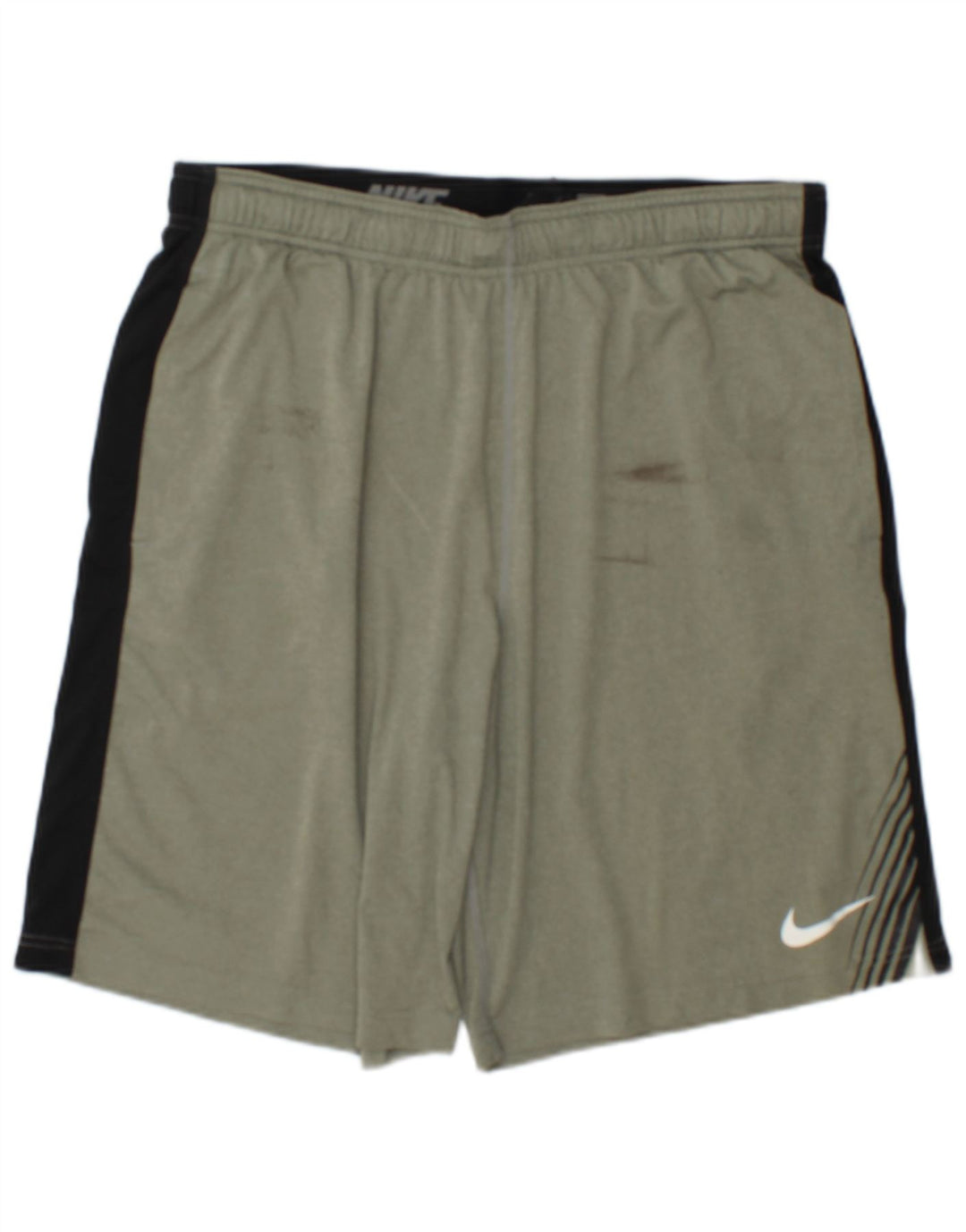 Męskie spodenki sportowe Nike, duże, zielone, z blokami kolorów, poliestrowe
