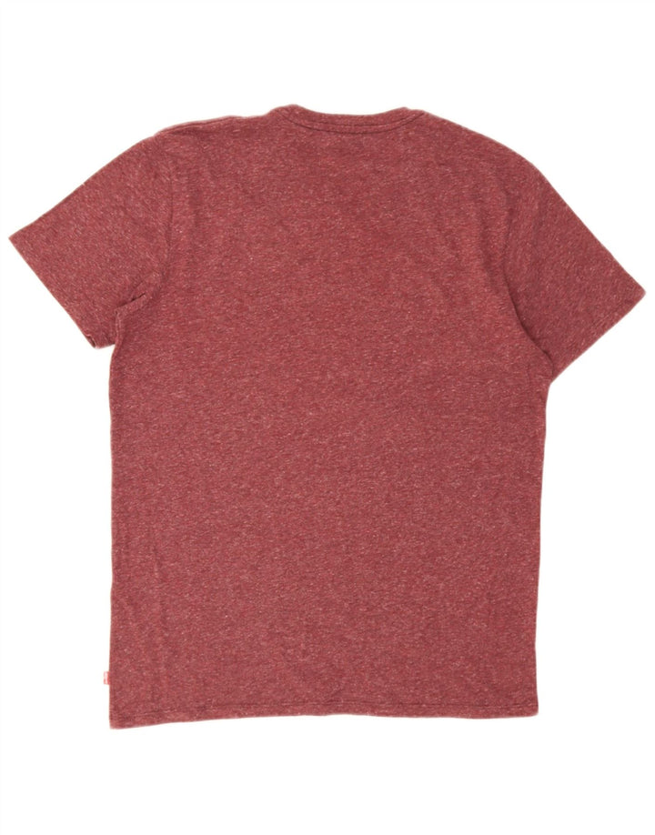 Męski T-shirt z grafiką Levi's, średni, bordowy, nakrapiany