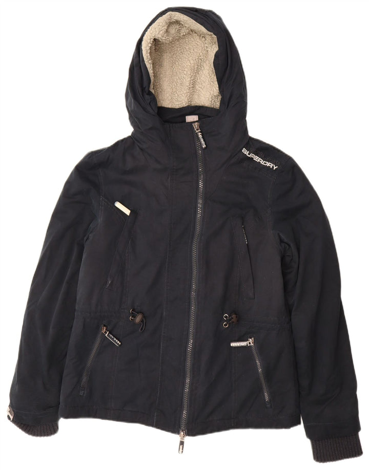 Damska kurtka wiatrówka Superdry Windparka UK 14, duża, granatowa