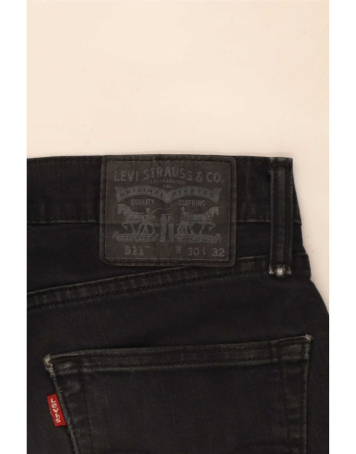 Męskie spodenki jeansowe Levi's 511 W30 Średnia czarna bawełna