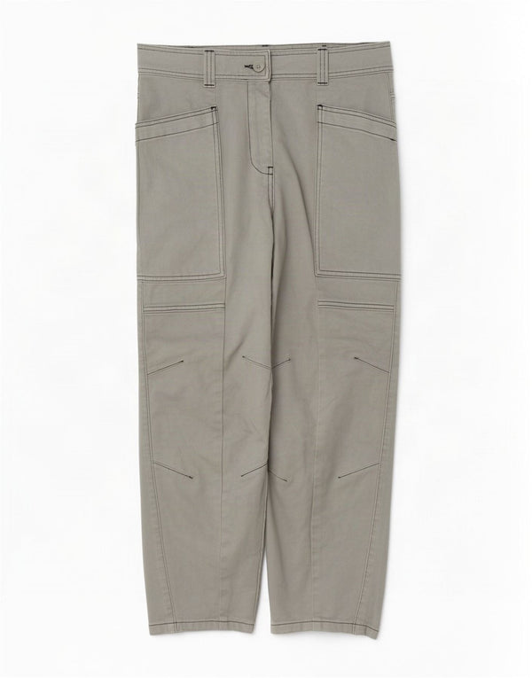 Damskie spodnie cargo z wysokim stanem i luźnym krojem Topshop UK 10 Small W27 L27 Szare