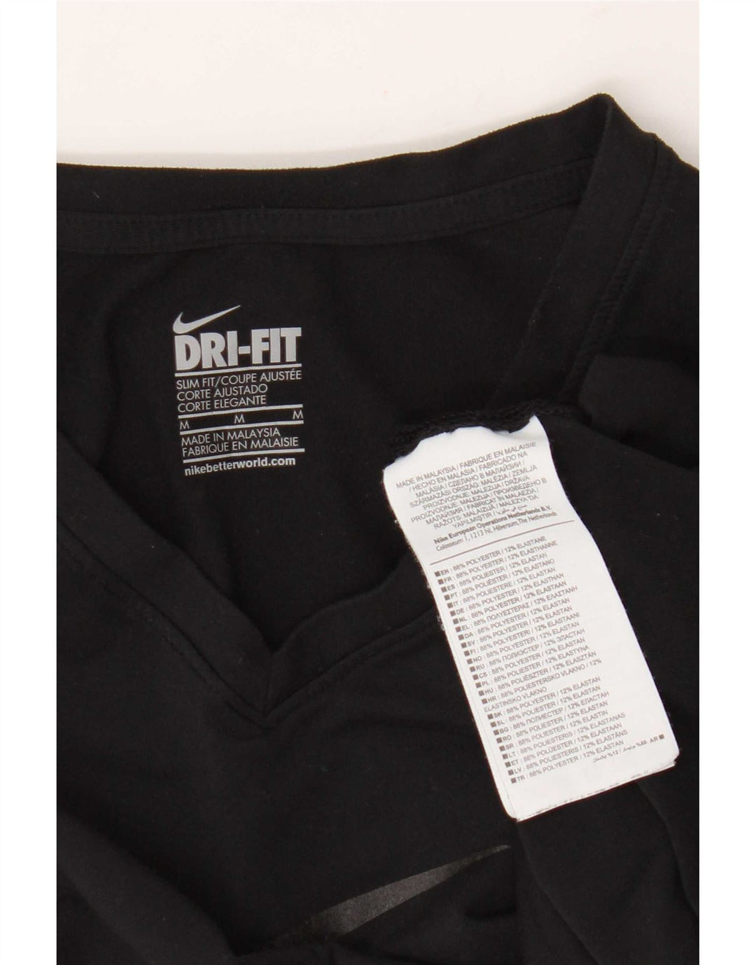 Damska koszulka Nike Dri Fit Slim Graphic Top UK 12, średni czarny poliester
