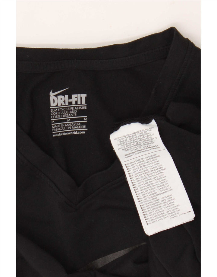 Damska koszulka Nike Dri Fit Slim Graphic Top UK 12, średni czarny poliester