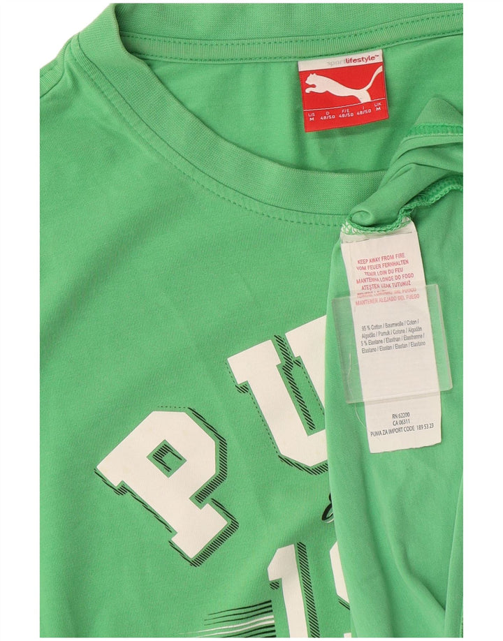 Męska koszulka z grafiką Puma Top, średnia, zielona bawełna