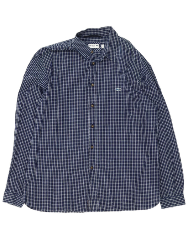 Koszula męska Lacoste Slim Fit, rozmiar 45, 2XL, granatowa, bawełniana w kratkę