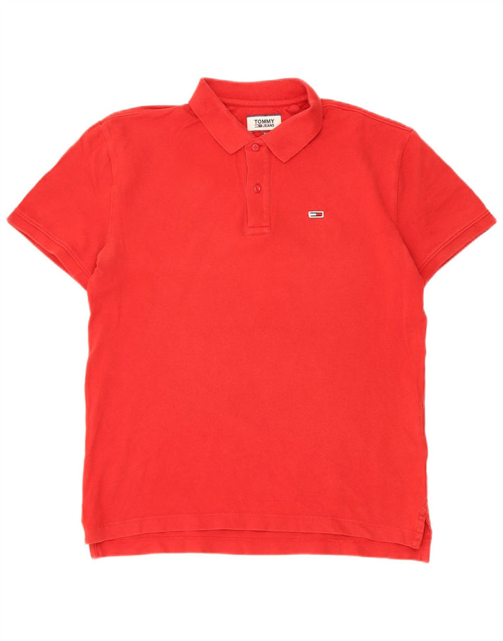 Męska koszulka polo Tommy Hilfiger w kolorze średniej czerwieni, bawełniana