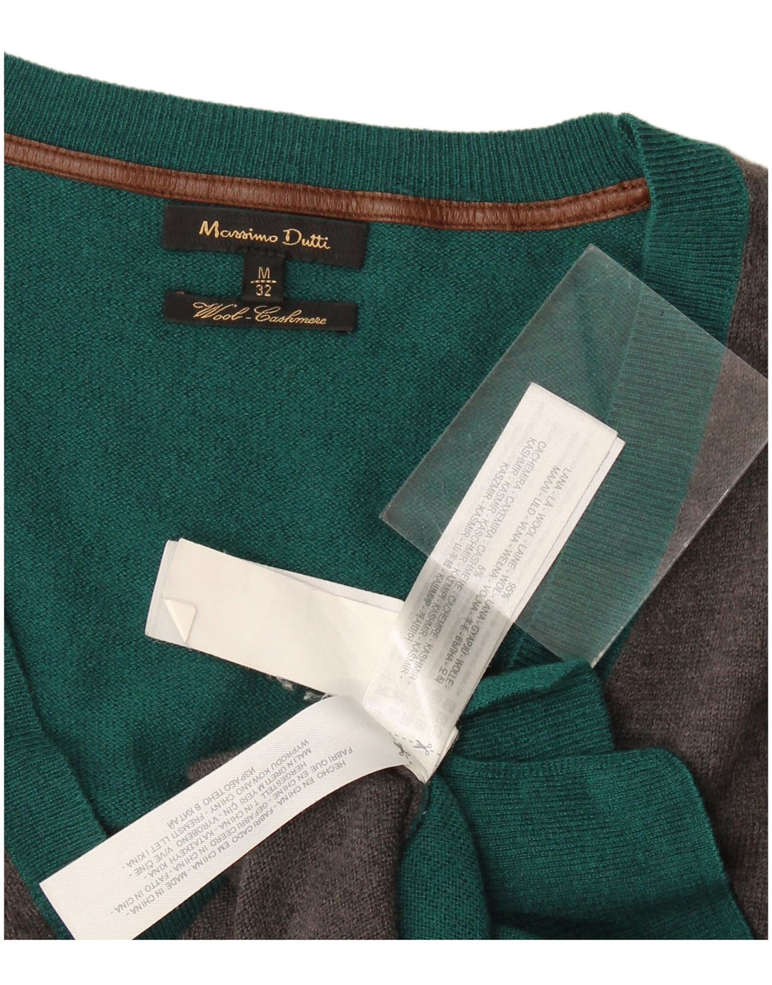 Sweter damski Massimo Dutti UK 14, wełna w kolorze średniej zieleni