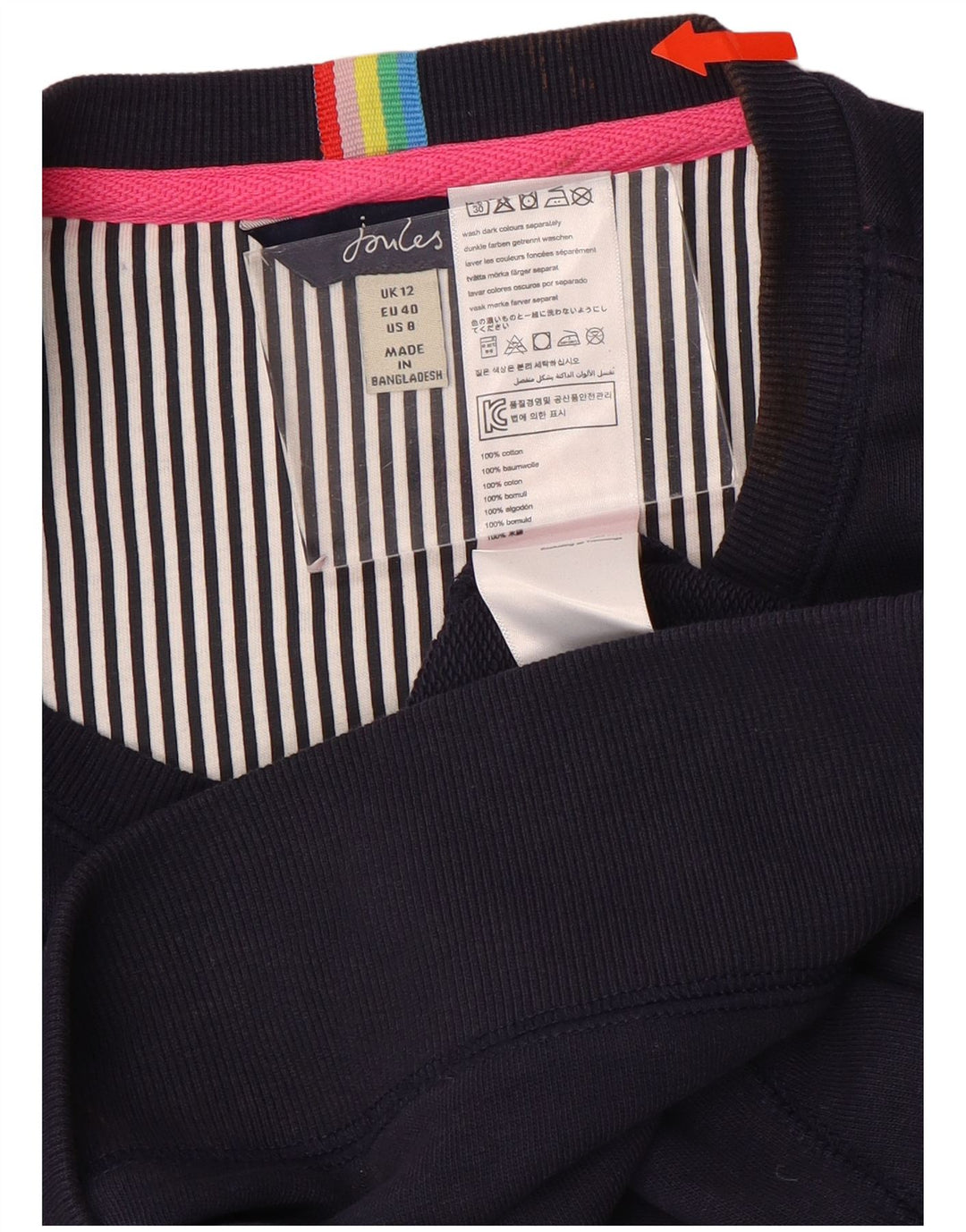 Damski sweter oversize JOULES UK 12, średni granatowy, bawełniany