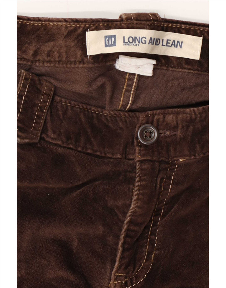Welurowe spodnie codzienne Gap Stretch Bootcut W30 L30 brązowe