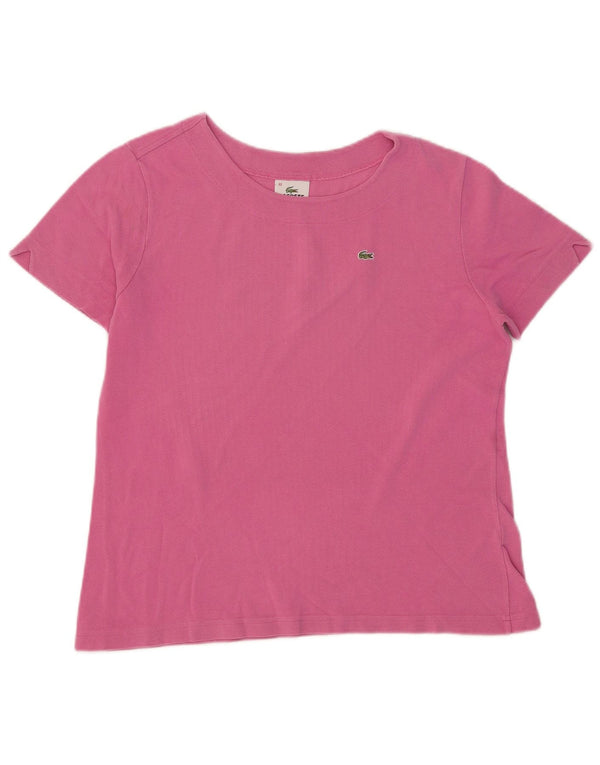 T-shirt damski Lacoste, rozmiar 48 XL, różowa bawełna