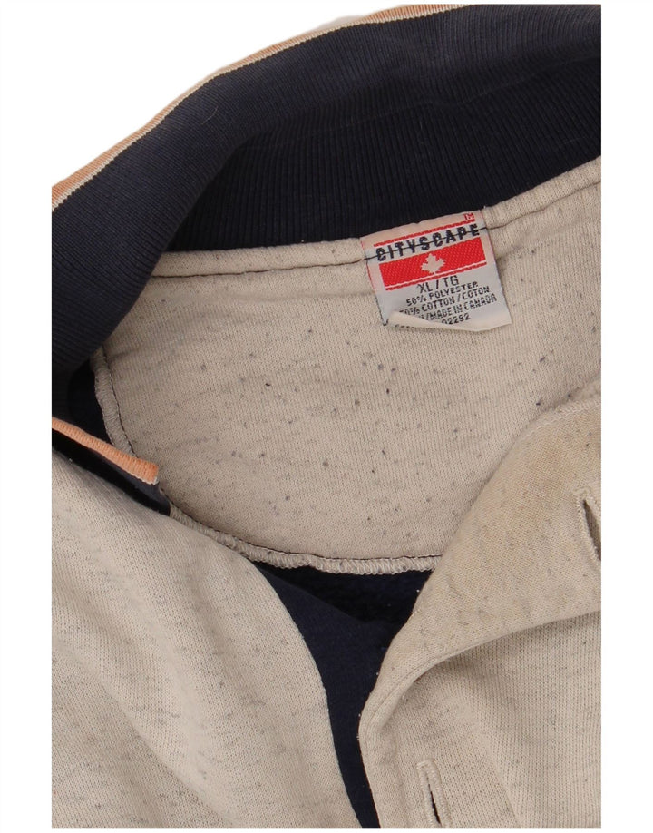 Męska bluza polo w stylu vintage, sweter XL, granatowy, poliester z blokami kolorów