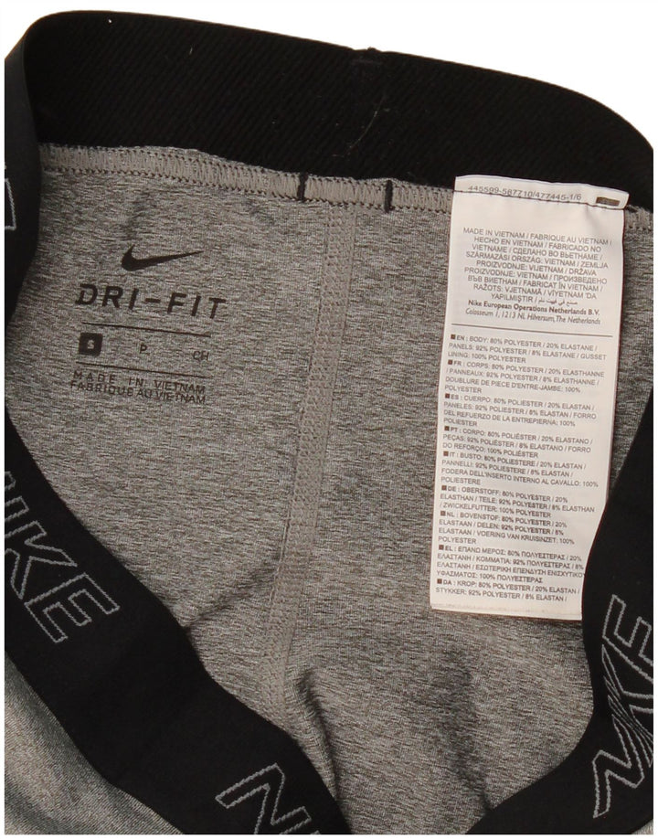 Damskie legginsy Nike Dri Fit UK 8, mały, szary, poliester z blokami kolorów