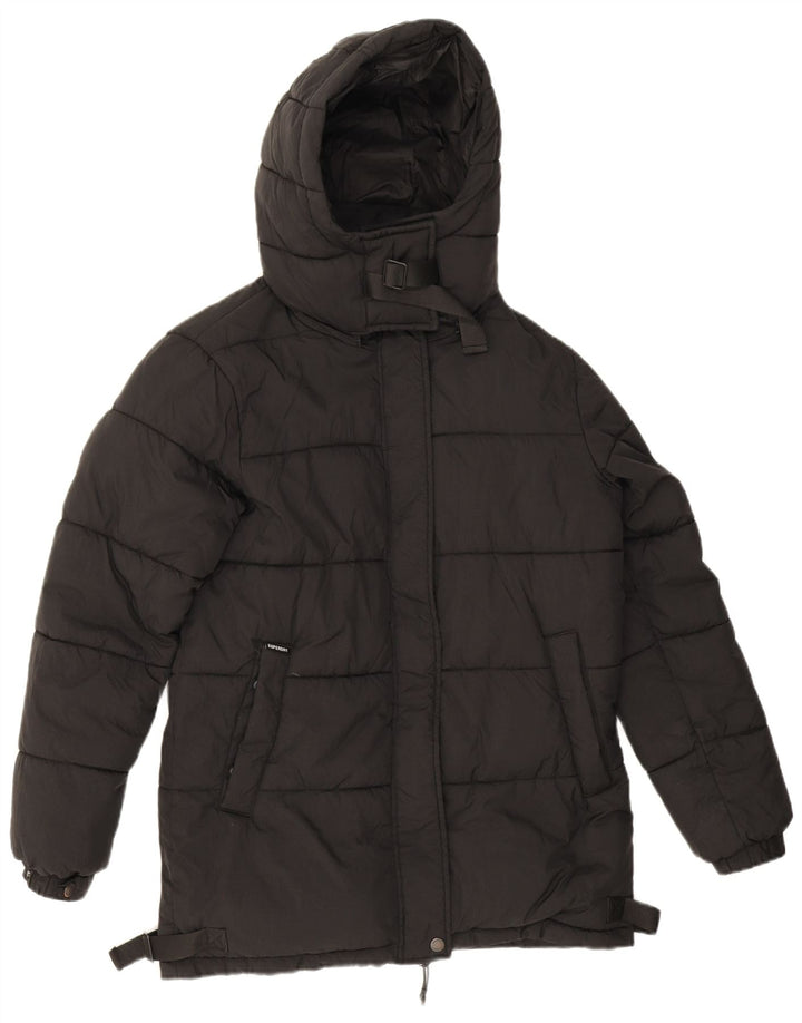 Damska kurtka Superdry z kapturem, oversize, wyściełana UK 8, mały, czarny nylon