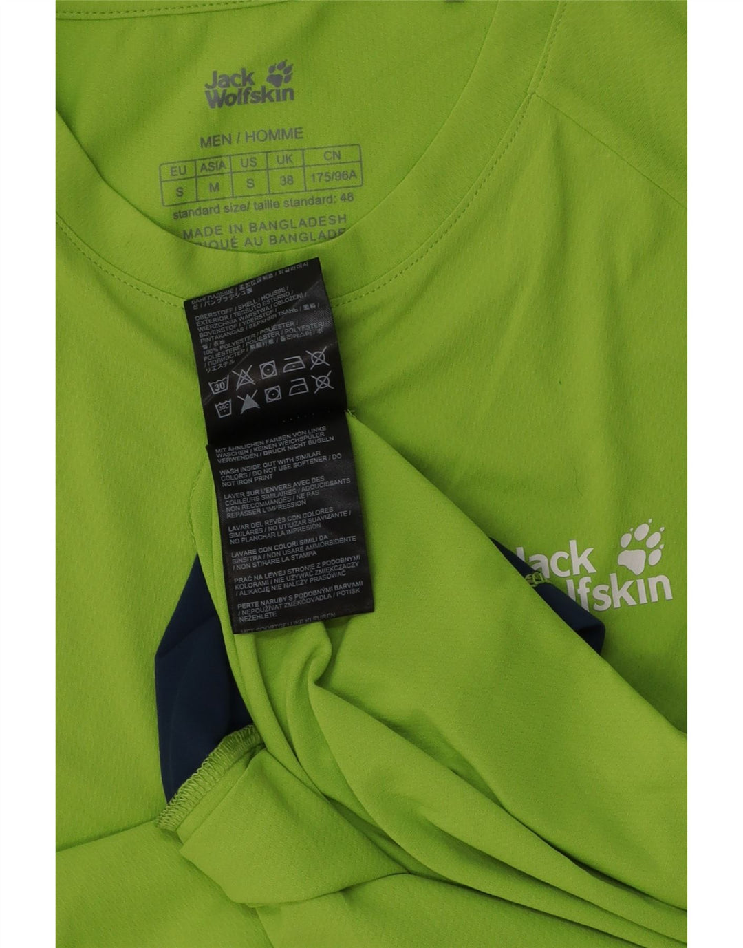 T-shirt męski Jack Wolfskin Top, mały, zielony, z blokami kolorów, poliester