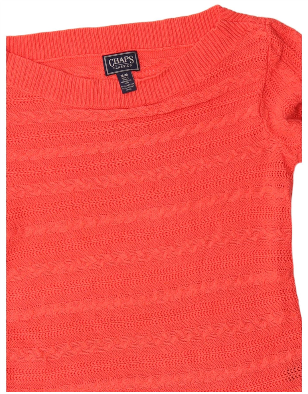 Damski sweter CHAPS Classics z dekoltem w łódkę UK 12 Średni pomarańczowy