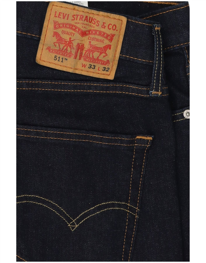 Męskie jeansy Levi's 511 Slim W33 L32 Granatowa bawełna