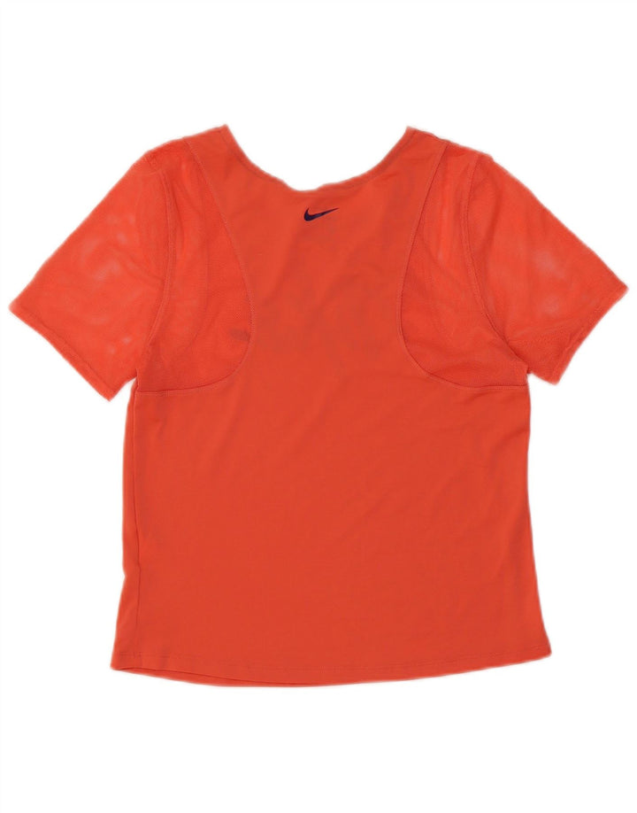 Damski T-shirt NIKE Dri Fit Crop Graphic Top UK 10 Mały Pomarańczowy