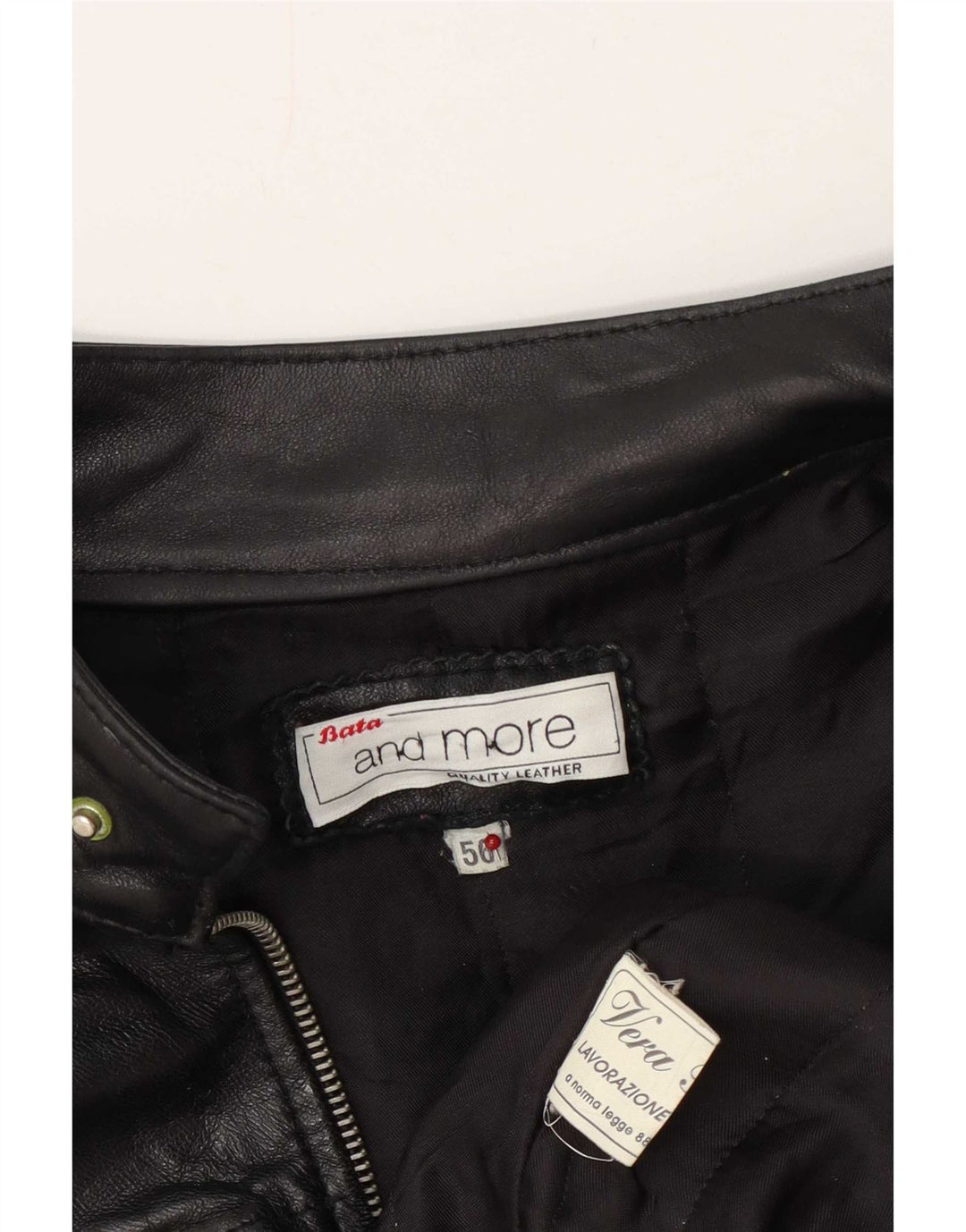 Bata and More Męska kurtka skórzana UK 42 XL czarna