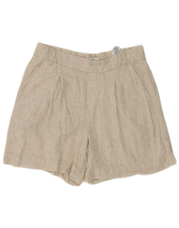 Marks & Spencer Damskie spodenki Chino UK 12 Medium W32 Beżowe lniane
