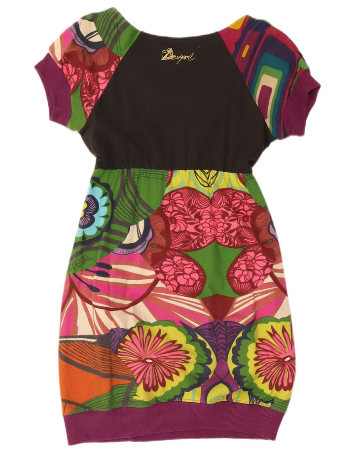 Desigual damska graficzna sukienka bąbelkowa UK 10, mała, wielokolorowa w kwiaty