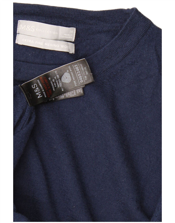 MARKS & SPENCER Damski sweter z dekoltem w łódkę, UK 18 XL, granatowy