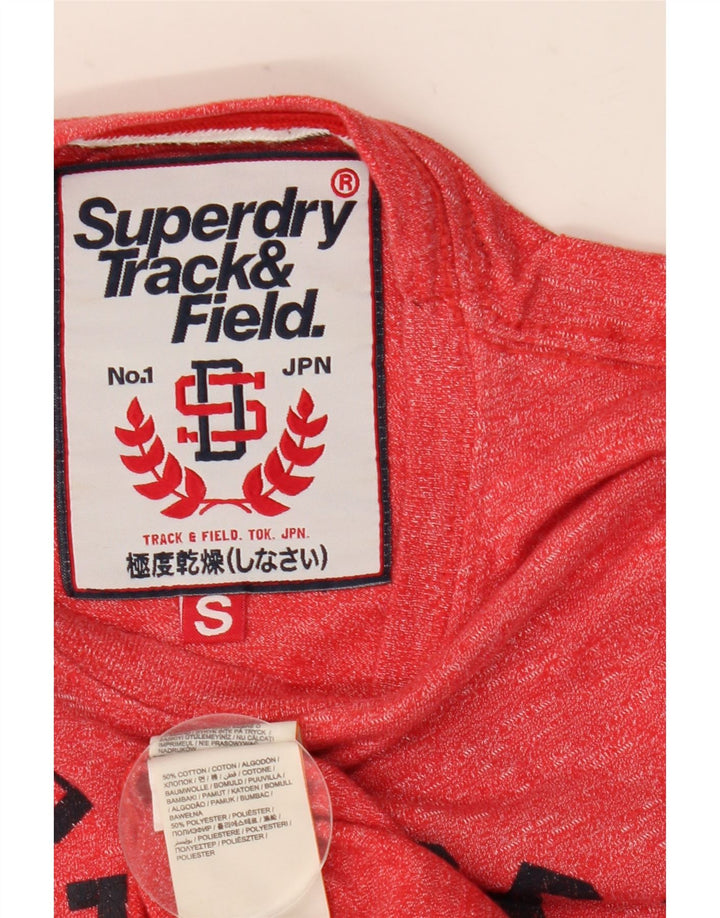 Męski T-shirt z grafiką Superdry, mały, bawełniany w czerwone plamki