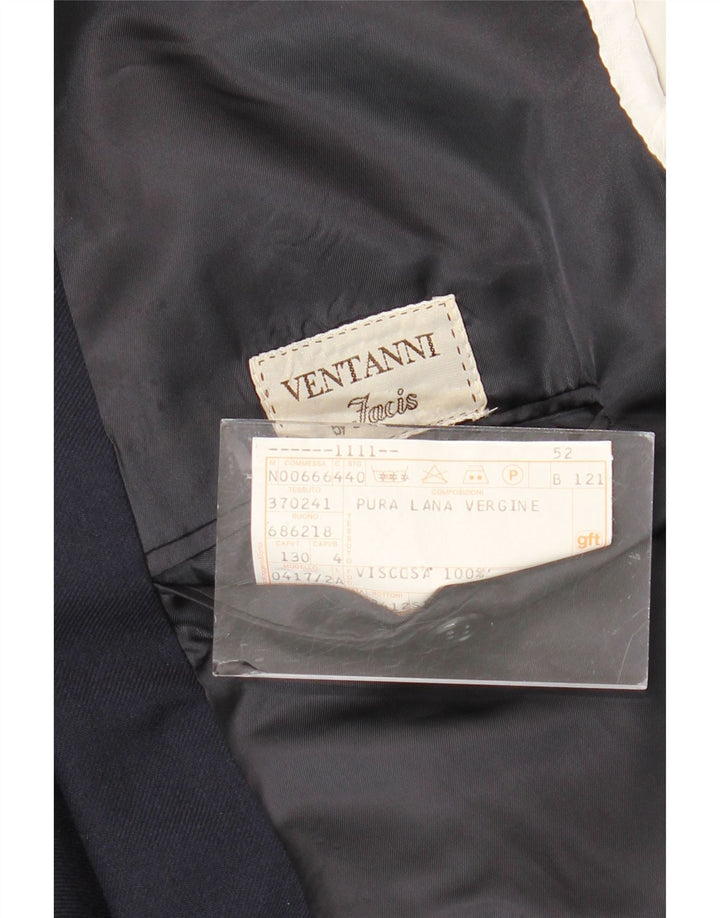 Męska marynarka dwurzędowa FACIS IT 52 XL Granatowa, dziewicza wełna