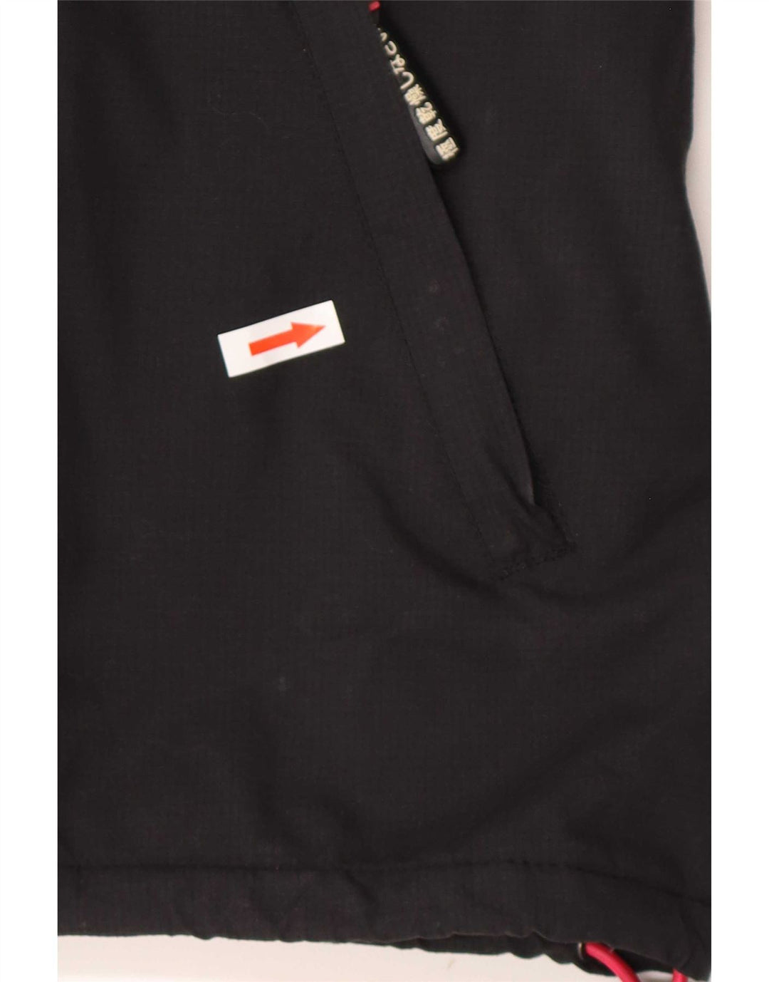 Damska wiatrówka z kapturem Superdry UK 14, średnia czarna