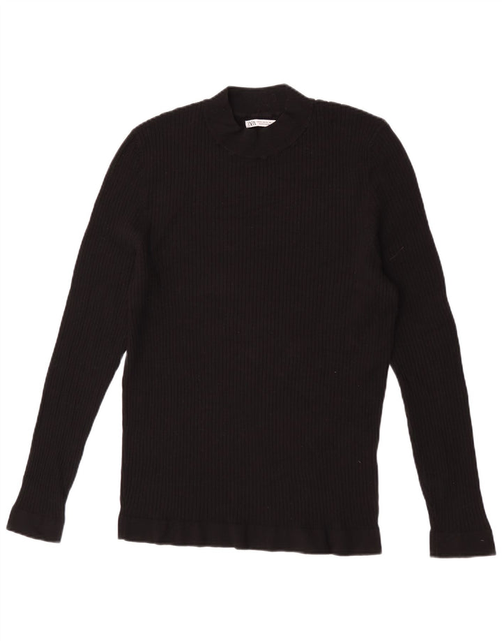 Damski top z długim rękawem Zara UK 18 XL, czarny