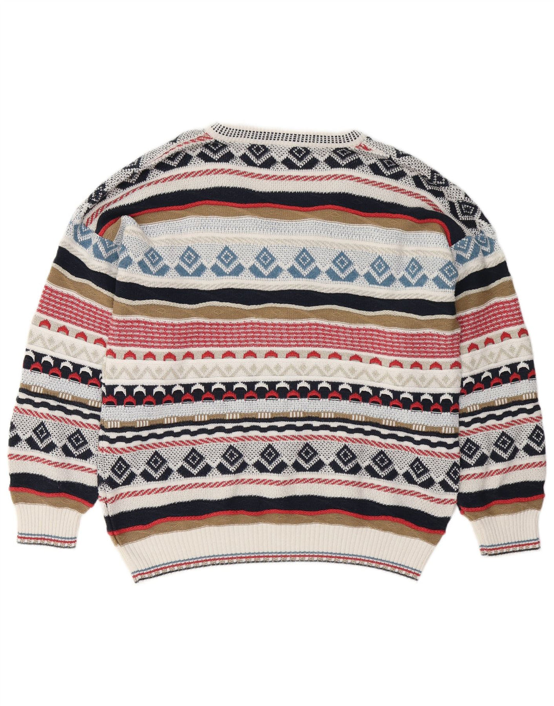 Męski sweter VINTAGE z dekoltem w kształcie litery V IT 48 Średni wielobarwny Fair Isle