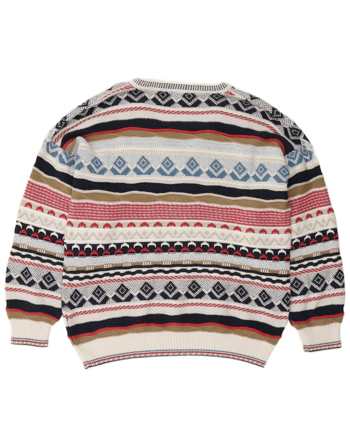 Męski sweter VINTAGE z dekoltem w kształcie litery V IT 48 Średni wielobarwny Fair Isle