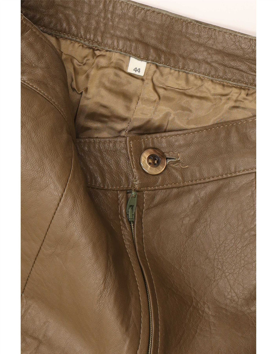 Vintage damska skórzana spódnica IT 44 Medium W28 Khaki