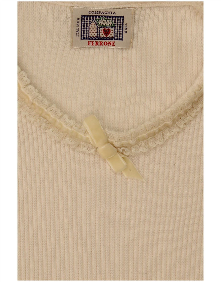 Damskie body z długim rękawem Compagnie UK 12 Medium Off White
