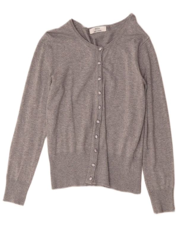 Marks & Spencer Damski sweter kardigan UK 10 Small, szara wiskoza