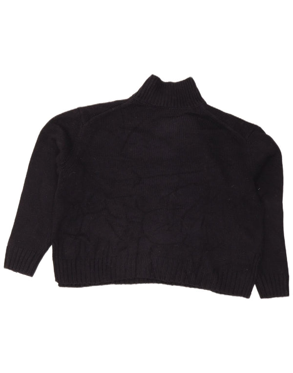 Damski sweter Zara Crop Oversize z golfem UK 16, duży, granatowy