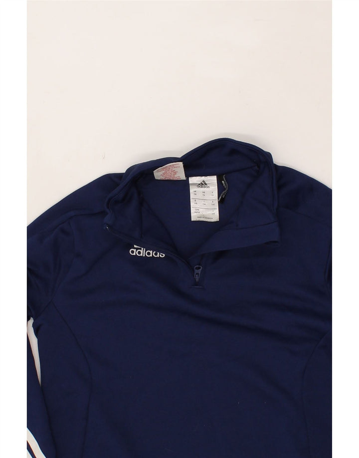 ADIDAS Boys Climalite Pullover Tracksuit Top 9-10 Years Medium Navy Blue Vintage Adidas and Second-Hand Adidas from Messina Hembry 