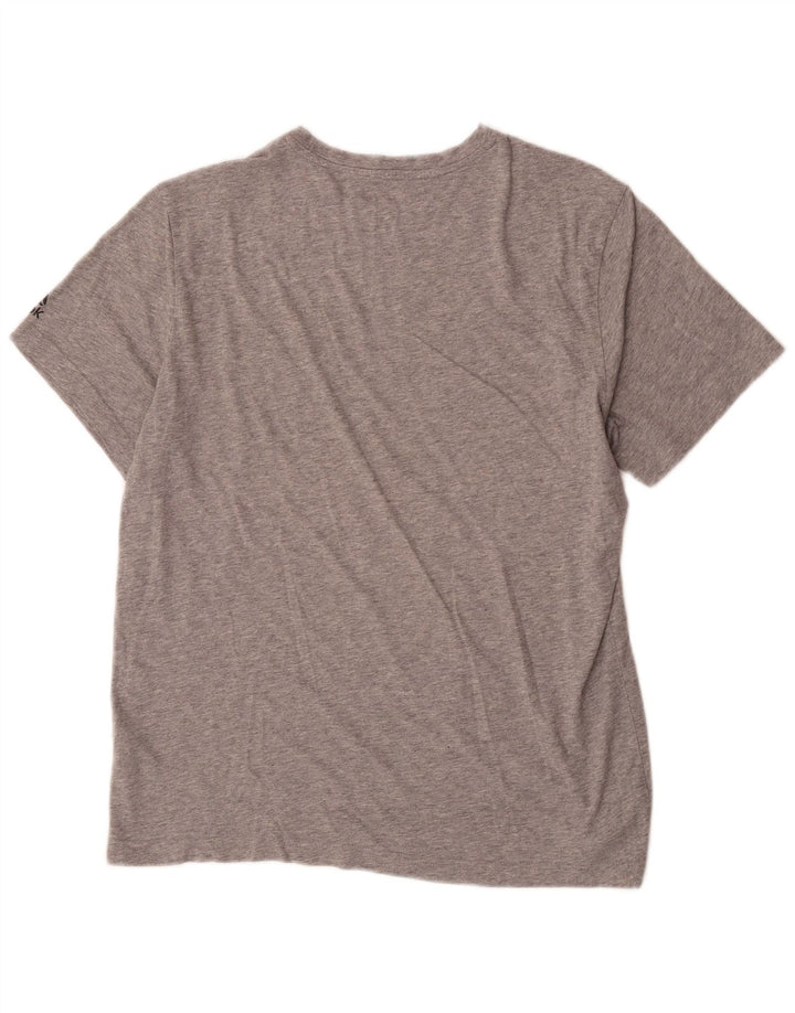 Męski T-shirt Reebok z grafiką, duży, szary, bawełniany