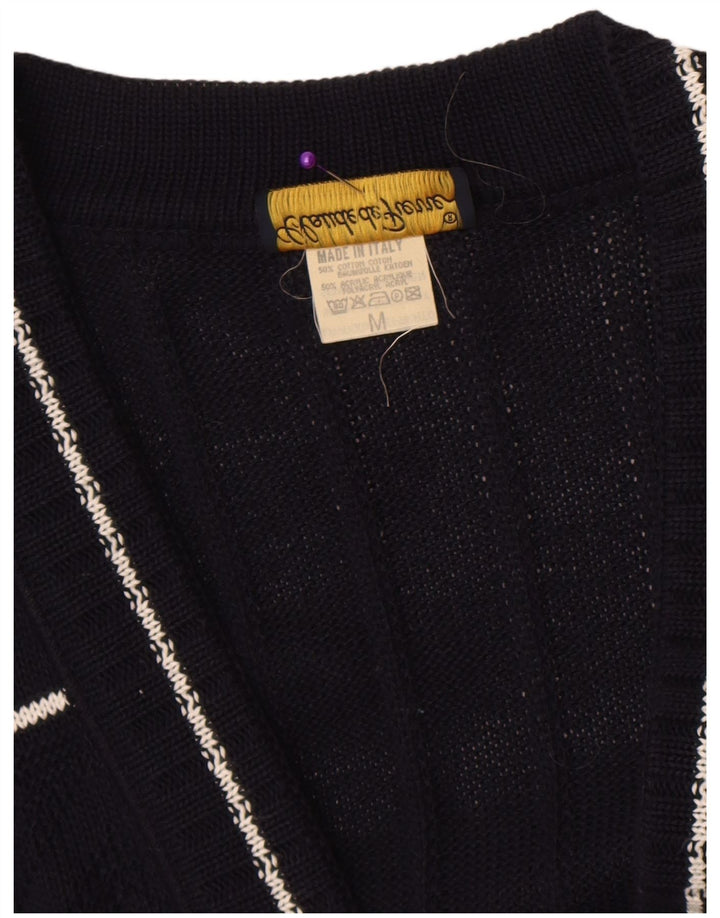 Sweter damski Claude De Pierre UK 14 Średni granatowy geometryczny