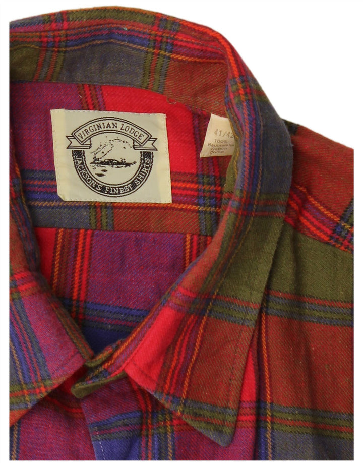 Męska koszula flanelowa VINTAGE rozmiar 41/42, duża, wielobarwna, bawełniana krata